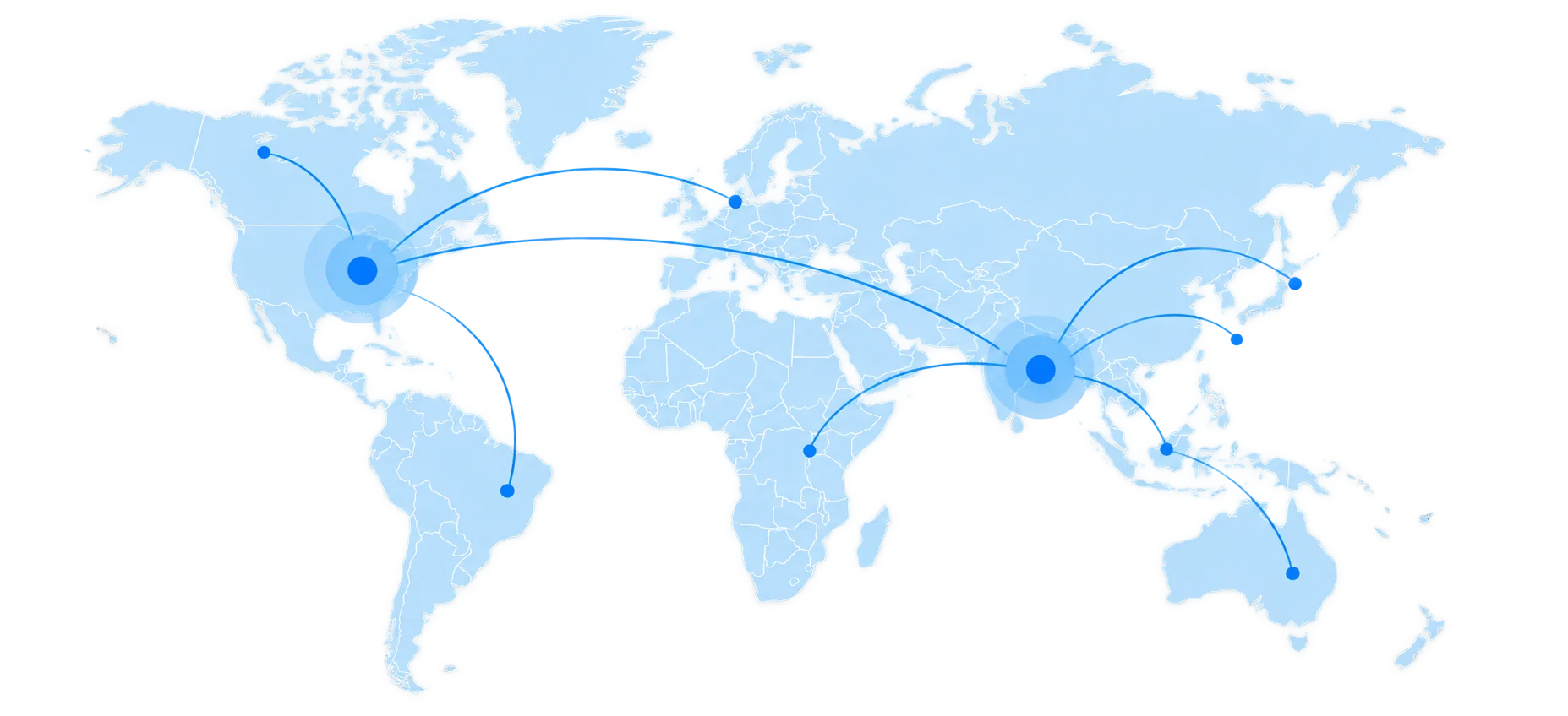 Point One Zero's global network across the United States and India